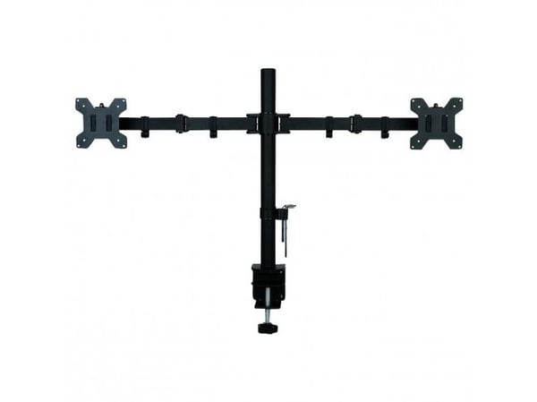 ART L-02N - Monteringssett - justerbar arm - for 2 LCD-skjermer - metall - svart pulverjakke - skjermstørrelse: 13"-27" - skrivebordsmonterbar