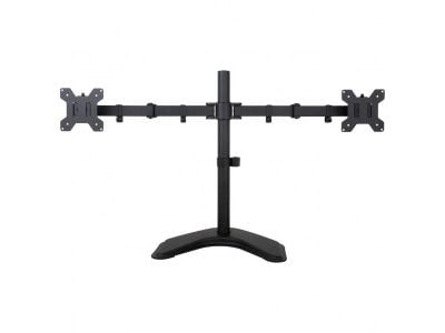 ART L-21N - Monteringssett (stativfot, 2 justerbare armer) - for 2 LCD-skjermer - pulverbelagt metall - svart - skjermstørrelse: 13"-27" - skrivebo...