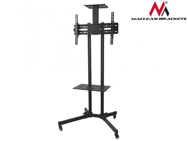 Maclean MC-661 - Vogn - for flat panel / DVD-spiller - plastikk, aluminium, stål - skjermstørrelse: 32"-55"