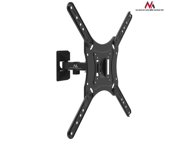 Maclean MC-758 - Brakett - justerbar arm - for TV og skjerm - metall - svart pulverjakke - skjermstørrelse: 13"-55" - veggmonterbar