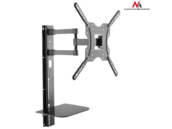 Maclean MC-772 - Brakett - justerbar arm - for TV, DVD - metall, glass - svart - skjermstørrelse: 32"-55" - veggmonterbar