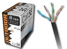 ALANTEC - Samlet kabel - 305 m - UTP - CAT 5e - utendørs, solid - svart
