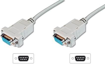 ASSMANN - Null modem-kabel - DB-9 (hunn) til DB-9 (hunn) - 1.8 m - tommelskruer - beige