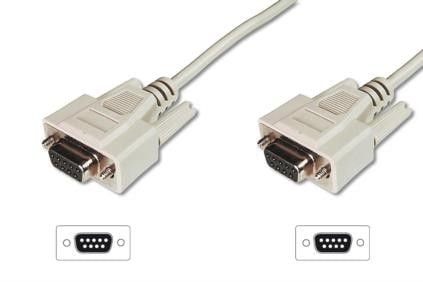ASSMANN - Seriell kabel - DB-9 (hunn) til DB-9 (hunn) - 3 m - formstøpt, tommelskruer - beige