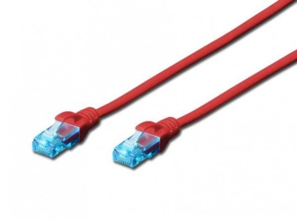 DIGITUS - Koblingskabel - RJ-45 (hann) til RJ-45 (hann) - UTP - CAT 5e - rød