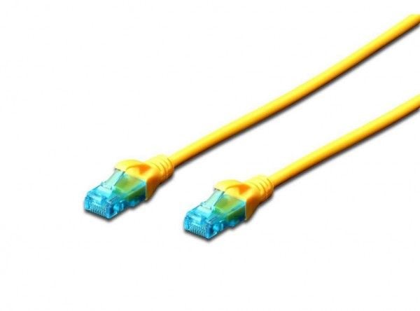 DIGITUS - Liitäntäkaapeli - RJ-45 (uros) - RJ-45 (uros) - 25 cm - UTP - CAT 5e - keltainen