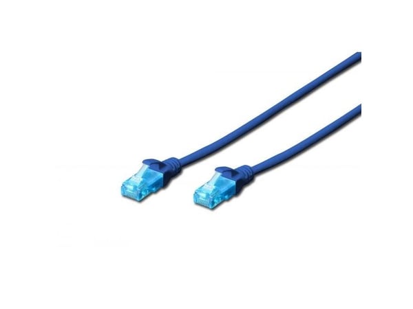 DIGITUS Ecoline - Liitäntäkaapeli - RJ-45 (han) til RJ-45 (han) - 2 m - UTP - CAT 5e - booted - blå - sininen