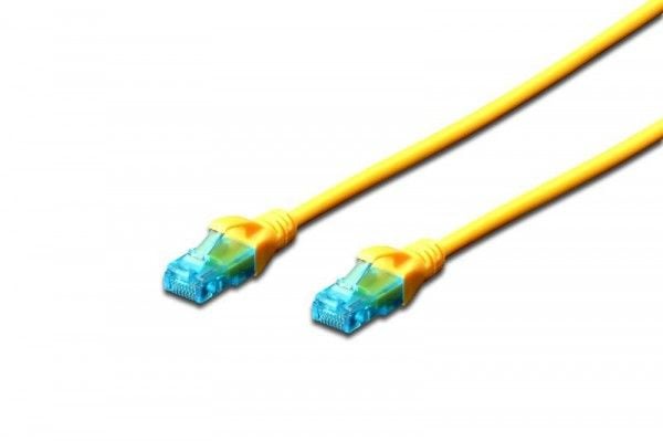 DIGITUS Ecoline - Koblingskabel - RJ-45 (hann) til RJ-45 (hann) - UTP - CAT 5e - med støvel - gul