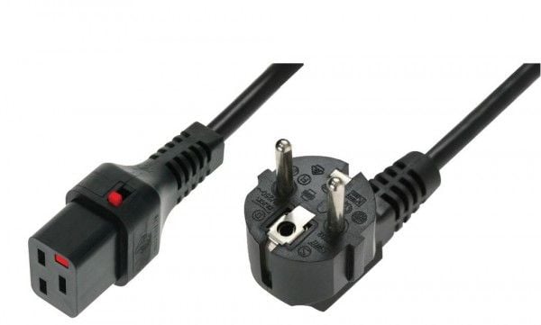 ASSMANN - Virtakaapeli - virta CEE 7/7 kulma IEC 60320 C19 - 2 m - musta