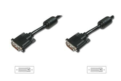 ASSMANN - DVI-kaapeli - dobbeltlink - DVI-D (han) til DVI-D (han) - 3 m - tommelskruer - sort