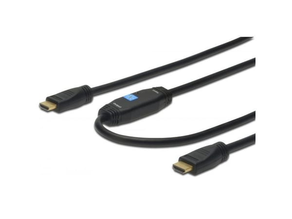ASSMANN HDMI High Speed with Ethernet - HDMI-kabel med Ethernet - HDMI hann til HDMI hann - 20 m - dobbeltisolert - svart