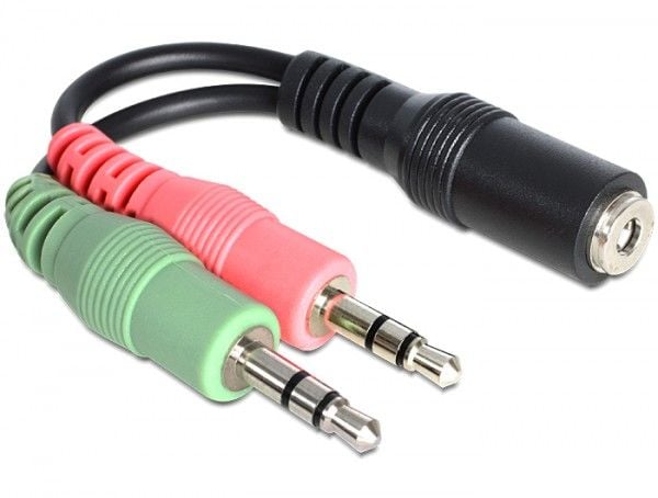 Delock - Audioadapter - mini-phone stereo 3.5 mm hunn til mini-phone stereo 3.5 mm hann - 12 cm