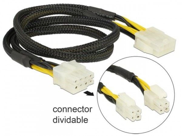Delock - Strømforlengelseskabel - 8-pins EPS12V (hunn) til 8-pins EPS12V (hann) - 44 cm