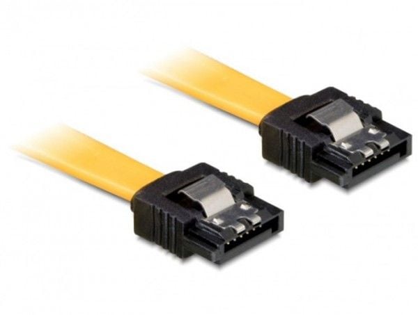 Delock Cable SATA - SATA-kabel - Serial ATA 150/300/600 - SATA (hunn) til SATA (hunn) - 30 cm - låst, rett kontakt - gul