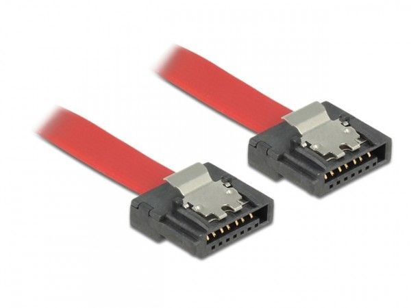 Delock FLEXI - SATA-kabel - Serial ATA 150/300/600 - SATA (hunn) til SATA (hunn) - 30 cm - låst - rød