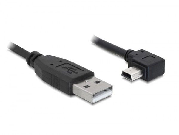 Delock - USB-kabel - USB (hann) til mini-USB type B (hann) - 2 m - rettvinklet kontakt