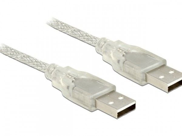 Delock - USB-kaapeli - USB (uros) - USB (uros) - USB 2.0 - 1 m - läpinäkyvä