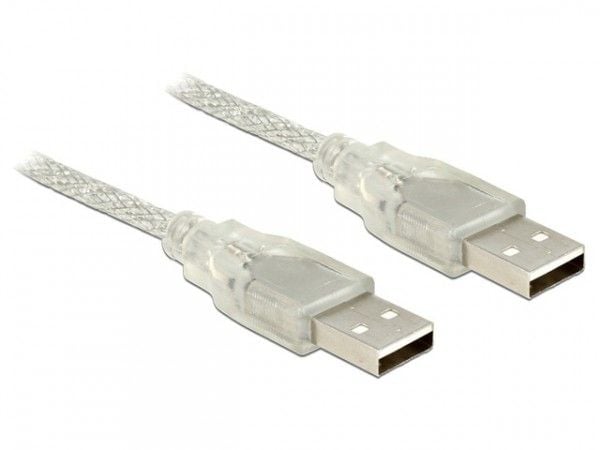 Delock - USB-kabel - USB (hann) til USB (hann) - USB 2.0 - 3 m - gjennomsiktig