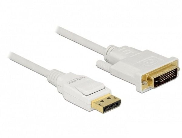 Delock - Adapterkabel - enkeltlenke - DisplayPort (hann) til DVI-D (hann) - DisplayPort 1.2 - 2 m - passiv - hvit