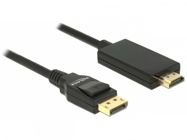 Delock - Adapterkabel - DisplayPort hann til HDMI hann - 1 m - tredobbeltskjermet snodd ledningspar - svart - passiv