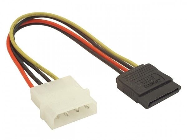 Gembird CC-SATA-PS, 0,15 m, SATA 15-pin, Molex (4-pin), Hankjønn, Hankjønn, 10 g