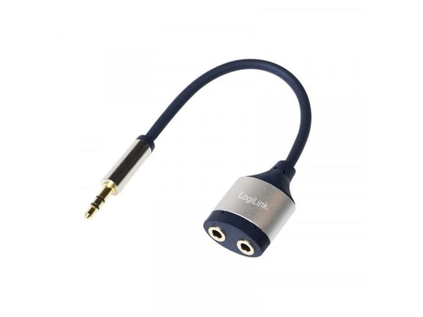 LogiLink CA1100, Blå, 3.5 mm, 2x 3.5 mm, Hankjønn, Hunkjønn, 0,18 m