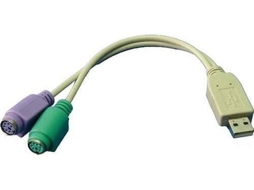 LogiLink Adapter USB to PS/2 - Tastatur- / musadapter - USB (hann) til PS/2 (hunn) - 20 cm