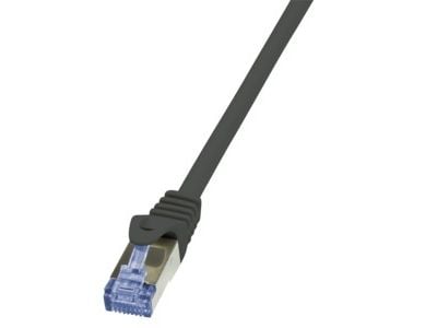 LogiLink Cat6a S/FTP, 3m, 3 m, Cat6a, S/FTP (S-STP), RJ-45, RJ-45, Sort