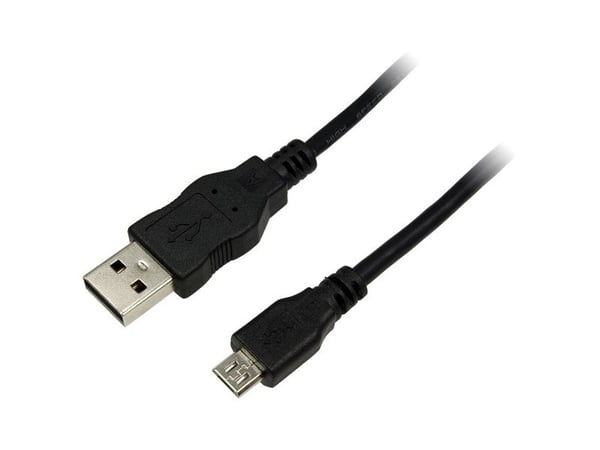 LogiLink 0.60m USB A-USB Micro B, 0,60 m, USB A, Micro-USB B, USB 2.0, Hankjønn/hankjønn, Sort