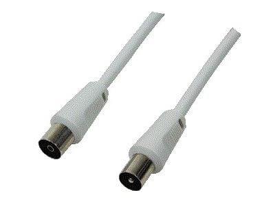 LogiLink CA1061, 2,5 m, Coaxial Plug, Coaxial jack, Hvit