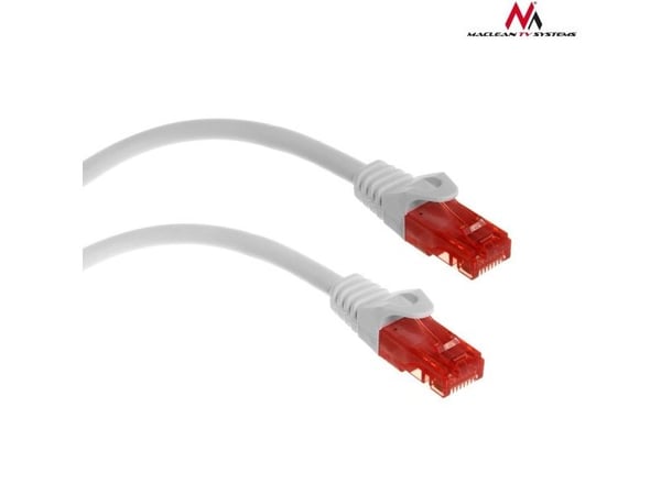 Maclean MCTV-301 W, 1 m, Cat6, U/UTP (UTP), RJ-45, RJ-45, Rød, Hvit