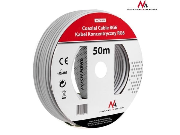 Maclean MCTV-571 - Kabel i store partier - 50 m - dobbeltskjermet koaksial