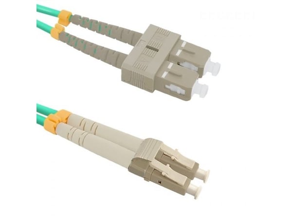 Qoltec - Koblingskabel - LC/UPC-multimodus (hann) til SC/UPC-multimodus (hann) - 1 m - fiberoptisk - dupleks - 50 / 125 mikroner - OM4 - halogenfri...