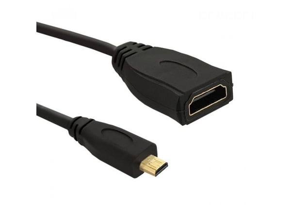 Qoltec - HDMI-adapter - HDMI hunn til 19 pin micro HDMI Type D hann - 20 cm