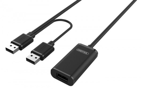 Unitek Y-279 - USB-forlengelseskabel - USB (hann) til USB (hunn) - USB 2.0 - 20 m - svart