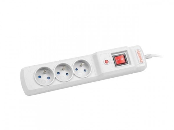 Armac Multi M3 - pistorasia - AC 230 V - 2300 Watt - tulo: Tyyppi E - lähtöliittimet: 3 (3 x tyyppi E) - 1,5 m johto - harmaa - harmaa