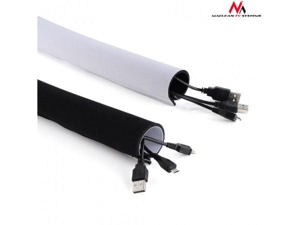 Maclean MCTV-672 - Kabelordner - 2 m - svart, hvit