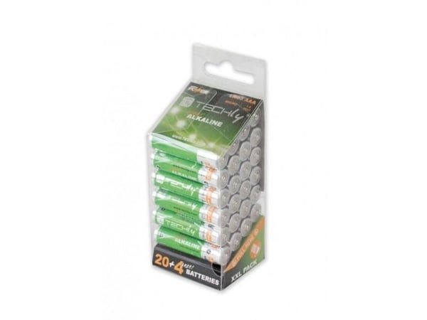 Techly LR03 AAA 1.5V, Engangsbatteri, AAA, Alkalinsk, 1,5 V, 24 stykker, Flerfarget