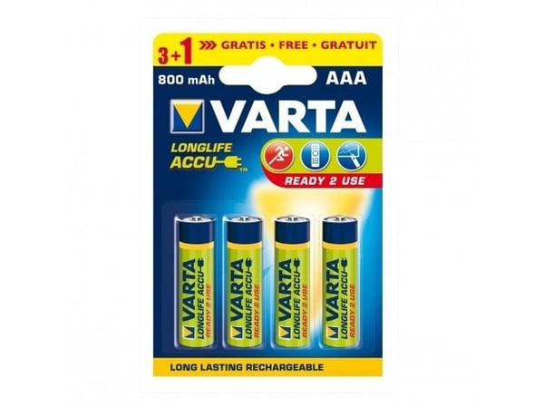 Varta Rechargeable Accu - Batteri 4 x AAA - NiMH - (oppladbart) - 800 mAh