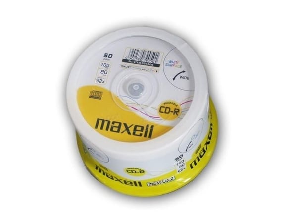 Maxell - 50 x CD-R - 700 MB (80min) 52x - utskrivbar yta - spindel