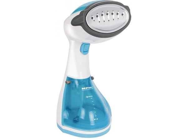 MPM MZP-01, Dampstrykejern, Rustfri stålsåle, 36 g/min, Blå, Satin stål, Transparent, Hvit, 36 g/min, 0,25 L