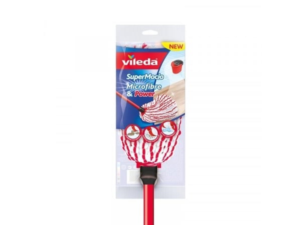 Vileda VI158455, Laminat, Tre, Tørr & våt, Rød, Hvit, 125 cm