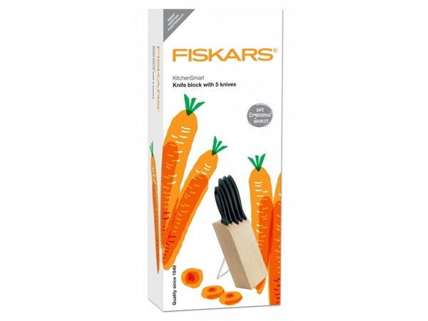 Fiskars Knivblok med 5 knive 1023782