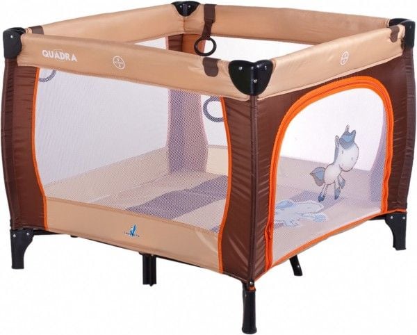 Caretero sammenleggbar lekegrind Quadra, brun