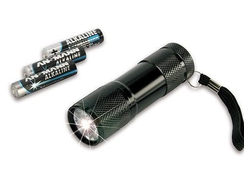Ansmann Action9, Käsikokoinen taskulamppu, Musta, Alumiini, LED, 9 lamppua, 30 m