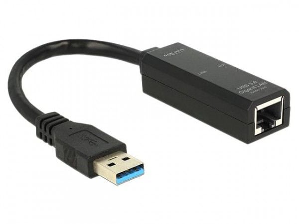 DeLock-sovitin USB 3.0 > Gigabit LAN 10/100/1000 Mb/s - Verkkosovitin - USB 3.0 - Gigabit Ethernet