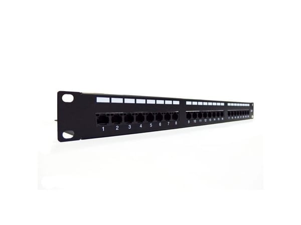 DIGITUS Professional DN-91624U - Patch-panel - CAT 6 - UTP - RJ-45 X 24 - RAL 9005, svart - 1U - 19"