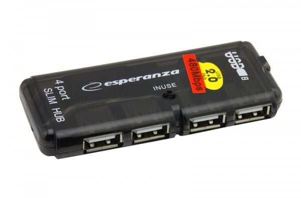Esperanza EA112 - Hubb - 4 x USB 2.0 - skrivbordsmodell