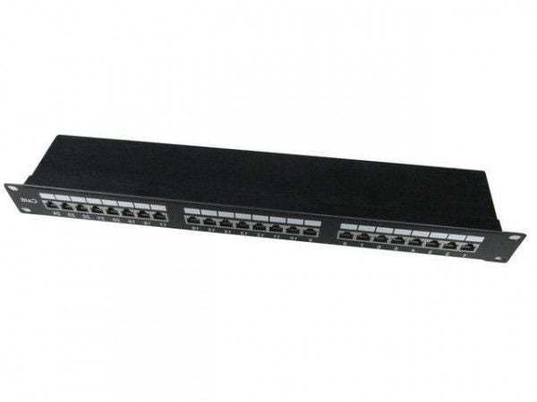 Gembird NPP-C624-002 - Patchpanel med kabelstyring - CAT 6 - STP - svart - 1U - 19" - 24 porter