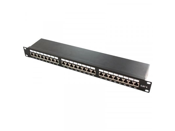 LogiLink - Koblingspanel - CAT 6a - STP - RJ-45 X 24 - svart, RAL 9005 - 1U - 19"